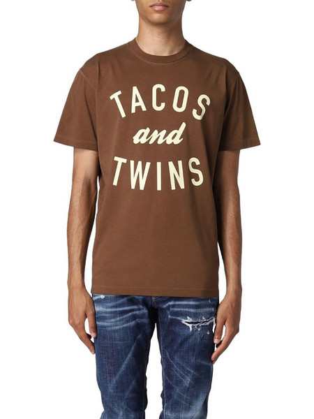 Ανδρικό T-Shirt Dsquared Tacos and Twins Brown S74GD1050S22427-143