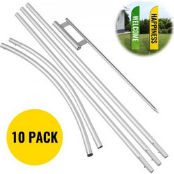VEVOR Advertising Flag κοντάρι, 10 x Feather Flag Bundles with Ground Spike, 16 ft Windless Flag κοντάρια με πάσσαλο τοποθέτησης στο έδαφος, 6 τμχ Swooper Flag Pole Kit, Σημαία επιγραφής για επιχειρήσ