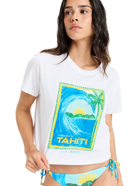 ROXY 'ATLAS OCEANREGULAR' CROP TOP ΓΥΝΑΙΚΕΙΟ ERJZT05921-WBB6 (WBB6/BRIGHT WHITE TROPICAL LOVE SML)