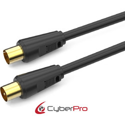 CyberPro Καλώδιο Κεραίας Coax Male to Coax Female 1.5m Black CP-TVPAL015B