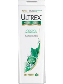 Ultrex Ice Cool Menthol Vitamin B3+ Σαμπουάν κατά της Πιτυρίδας 360ml
