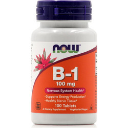 Now Foods Vitamin B1 100mg 100 Ταμπλέτες