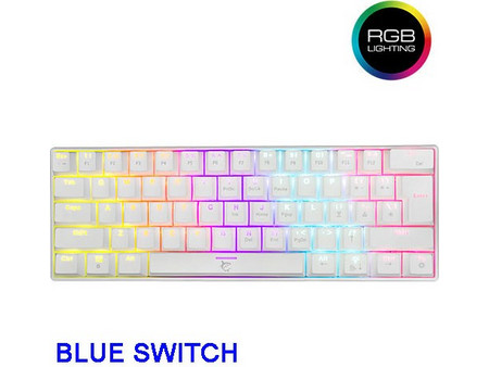 White Shark Shinobi GK-2022 Μηχανικό Gaming Πληκτρολόγιο 60% με Outemu Blue Διακόπτες RGB White