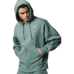 Body Action Ανδρική Ζακέτα Fleece με Κουκούλα και Φερμουάρ Πράσινο Mint 073424