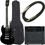 Harley Benton DC-200 Student Series Bundle Ηλεκτρική Κιθάρα Double Cut με HH Μαγνήτες και Ταστιέρα Maple Black
