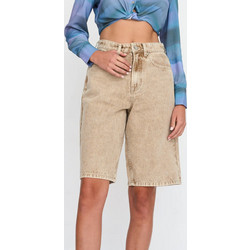 24COLOURS Shorts Γυναικεία Βερμούδα Cotton / Polyester / Lyocell / Elastane - Beige 80386br