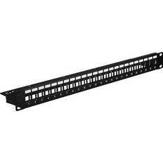KEYSTONE PANEL 1U 24P.(Με Στήριγμα Kαλωδίων&Γείωση ) μαύρο