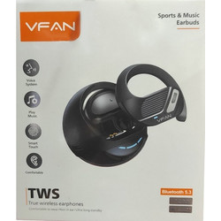 Ασύρματα Ακουστικά Ear Bluetooth Handsfree με Θήκη Φόρτισης VFAN T12 Μαύρο
