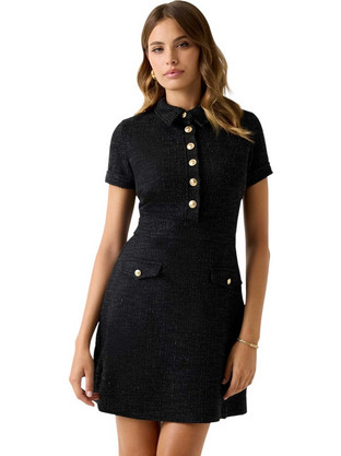 Guess Tamara Mini Βραδινό Φόρεμα Μαύρο W5YK18KCXO2