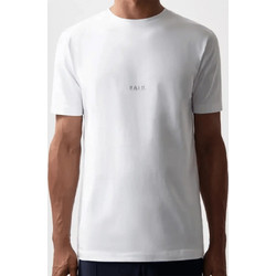 BALR. T-SHIRT ΚΟΝΤΟΜΑΝΙΚΟ ΛΕΥΚΟ ΜΕ ΛΑΙΜΟΚΟΨΗ ΚΑΙ LOGO ΕΜΠΡΟΣ SLIM FIT