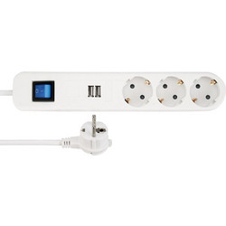 REV Steckdosenleiste ICE 3-fach με USB & Διακόπτη, 1,4m