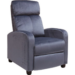 Woodwell Πολυθρόνα Relax Βελούδινη Γκρι PORTER Ε9781,5