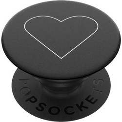 PopSockets PopGrip White Heart Black