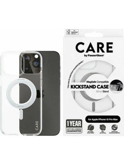 PanzerGlass CARE by Kickstand Case MagSafe for iPhone 15 Pro Max - silver - (PAN000737-0)
