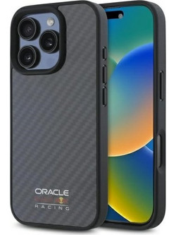 Red Bull Carbon Shiny Logo MagSafe Back Cover Black (iPhone 16 Pro Max)