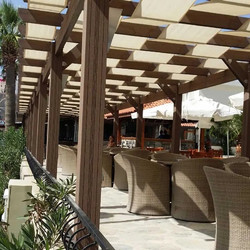 WPC πέργκολα με πανί σκίασης απο τοίχο - WPC ΠΕΡΓΚΟΛΑ ΜΕ ΠΑΝΙ ΣΚΙΑΣΗΣ ΣΤΗΡΙΞΗ ΣΕ ΤΟΙΧΟ | 300 x 300εκ