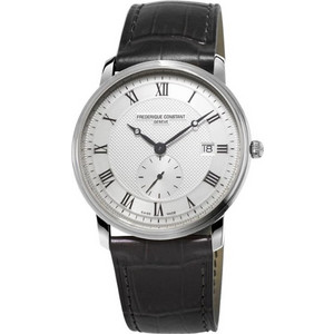 Frederique Constant Slim Line Ανδρικό Ρολόι με Μαύρο Δερμάτινο Λουράκι FC-245M5S6