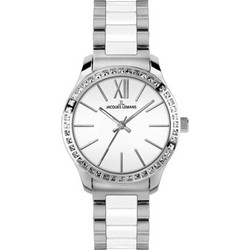 Jacques Lemans Rome Crystals Ceramic Stainless Steel Γυναικείο Ρολόι με Ασημί Μεταλλικό Μπρασελέ 1-1797B