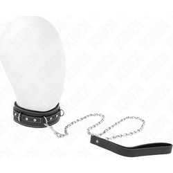 Kink PVC Leather Necklace with Belt 105cm Rhinestone Rivet
