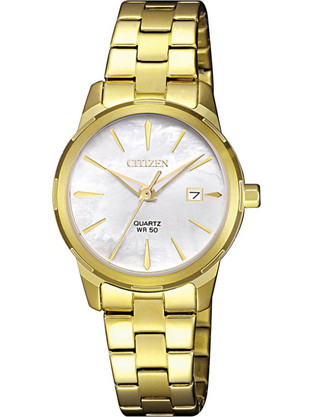 Citizen Elegance Γυναικείο Ρολόι με Χρυσό Μεταλλικό Μπρασελέ EU6072-56D