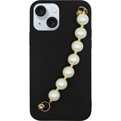 Vivid Silicone Case Pearl Chain Apple iPhone 15 Black
