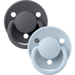 BIBS de Lux Πιπίλες Σιλικόνης 0-36m Iron Baby Blue 2τμχ