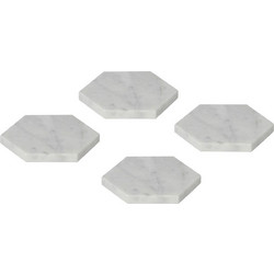 Andrea House - Σετ 4 Μαρμάρινα Σουβέρ Hexagon O10cm