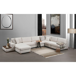 Papatya Loop 10 Γωνιακός Καναπές Λευκός 272x428x85cm