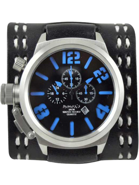 Nemesis Limited Edition Ανδρικό Ρολόι Χρονογράφος με Μαύρο Δερμάτινο Λουράκι KHD088ΚL