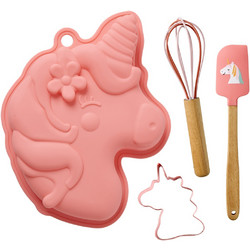 Rice - Baking Set Unicorn Love - Pink - Set of 4