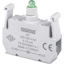 Λυχνία LED Green 100-230V AC σειρά BY EMAS