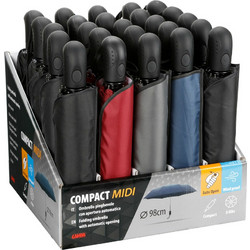 Ομπρελες Compact Midi Φ98cm Αντιανεμικες Αυτοματο Ανοιγμα Διαφορα Χρωματα 31x31x24cm Σταντ Lampa - 25 ΤΕΜ