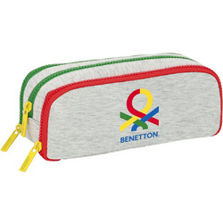 Safta Benetton Pop Κασετίνα με 3 Θήκες Γκρι 812352929