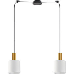 Home Lighting Κρεμαστό Φωτιστικό Οροφής Δίφωτο E27 Λευκό SE21-GM-4-BL2-SH1 77-8599