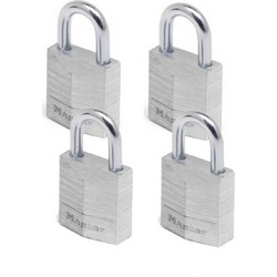 MasterLock Σετ 4 Λουκέτα Αλουμινίου 20mm με Ίδιο Κλειδί