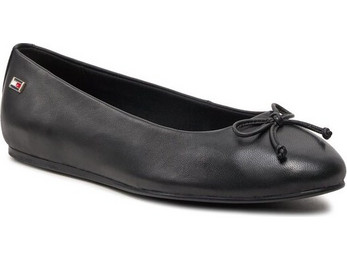 TOMMY HILFIGER ΓΥΝΑΙΚΕΙΑ ΜΠΑΛΑΡΙΝΑ ESSENTIAL CHIC BALLERINA FW0FW08059 FW24/25, ΜΑΥΡΟ, Γυναίκα