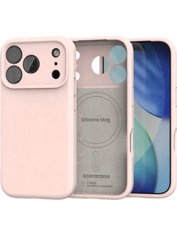 Θήκη iPhone 17 Pro Max Spacecase Silicone Mag Case Σιλικόνης με MagSafe - Baby Pink (5905719132200)