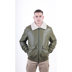OVER-D Eco Leather Aviator Ανδρικό Μπουφάν Χακί