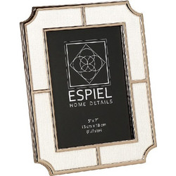Κορνίζα Μεταλλική/Υφασμάτινη Λευκή 13x18cm FAM745 Espiel