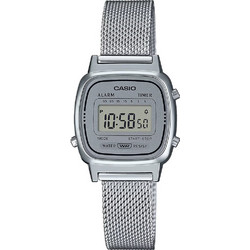 Casio Ψηφιακό Γυναικείο Ρολόι Χρονογράφος με Ασημί Μεταλλικό Μπρασελέ LA-670WEMY-7EF