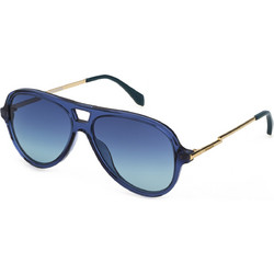 Zadig & Voltaire SZV309 0955 Γυναικεία Γυαλιά Ηλίου Aviator Κοκάλινα Χρυσά Μπλε με Μπλε Φακό