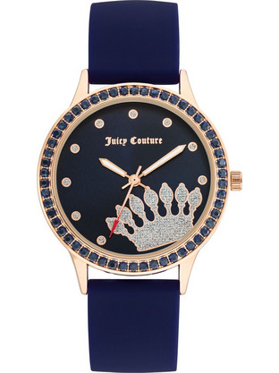 Juicy Couture Γυναικείο Ρολόι με Μπλε Καουτσούκ Λουράκι JC/1342RGNV