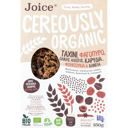 Cereously Organic Δημητριακά με Ταχίνι Ολικής Άλεσης, Καρύδια, Φουντούκια & Κανέλα Κεϋλάνης ΒΙΟ - Joice - 350gr