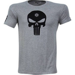 T-SHIRT SKULL Γκρί Με Μαύρο Logo 21132 (H&S)