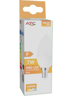 ATC SMD LED Κερί C37 230V 7W/600LM E14 4000K