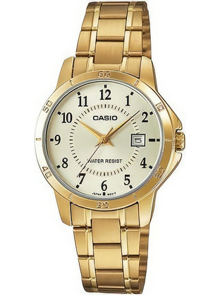 Casio Γυναικείο Ρολόι με Χρυσό Μεταλλικό Μπρασελέ LTP-V004G-9B