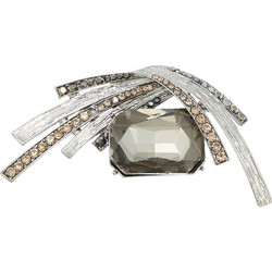 vintage μεταλλική καρφίτσα πέτρα strass Αrt Deco ασημί
