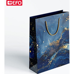 Σακούλα Δώρου +EFO 18x22cm Marble Blue