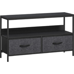 HOMCOM Έπιπλο Τηλεόρασης Μαύρο Μ98xΠ29xΥ56cm 839-071V00BK