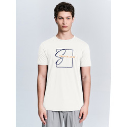 Ανδρικό T-shirt Staff Με Στάμπα Στο Στήθος Ron 64-007.051 EKPOY-OFF WHITE